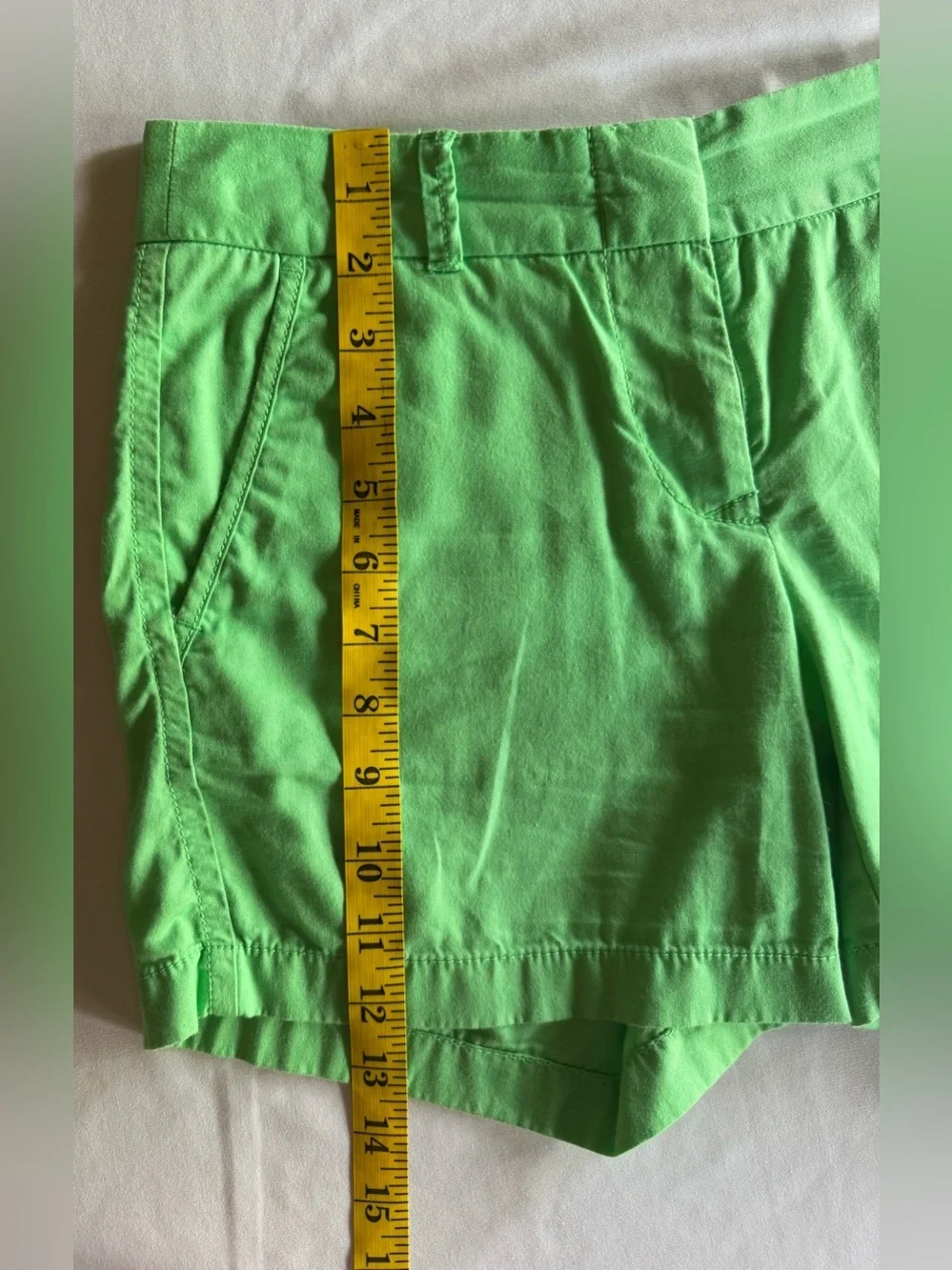 J.Crew Chino Broken-In Shorts Size 0 Mint Green Cotton Casual Preppy